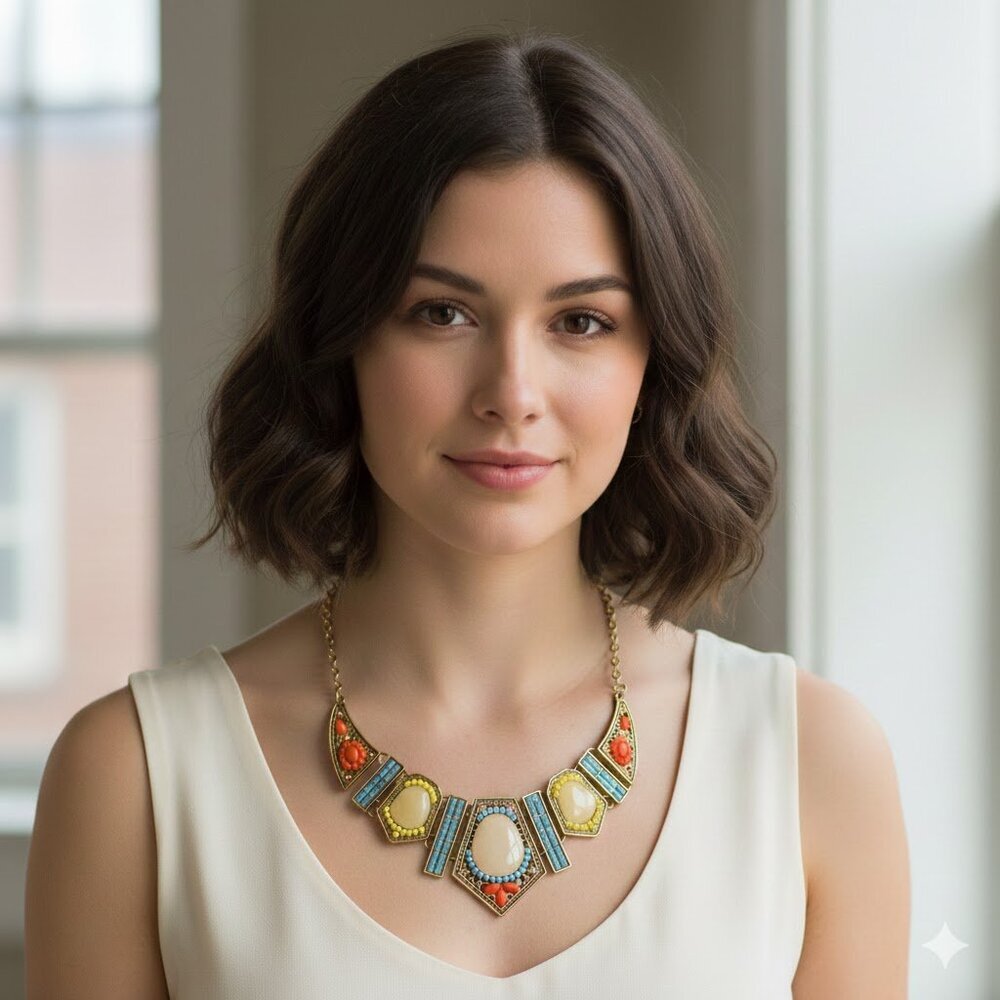 Multicolor Statement Necklace - Picture 1 of 2